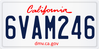 CA license plate 6VAM246