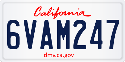 CA license plate 6VAM247
