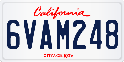 CA license plate 6VAM248