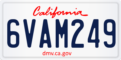 CA license plate 6VAM249