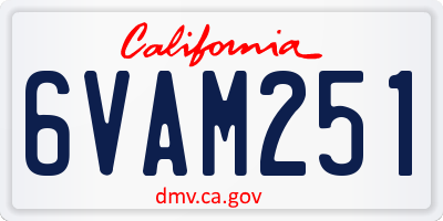 CA license plate 6VAM251