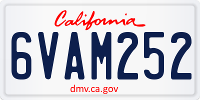 CA license plate 6VAM252