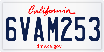 CA license plate 6VAM253