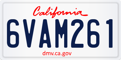 CA license plate 6VAM261