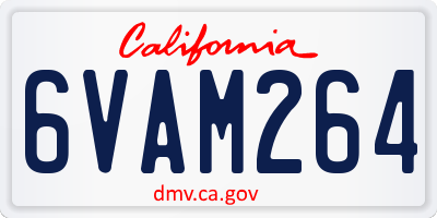 CA license plate 6VAM264