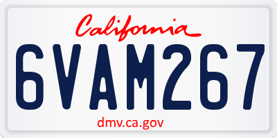 CA license plate 6VAM267