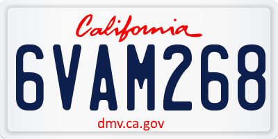 CA license plate 6VAM268