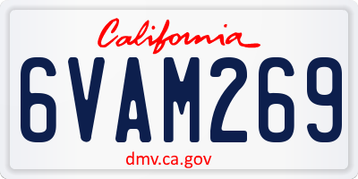 CA license plate 6VAM269