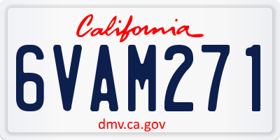 CA license plate 6VAM271
