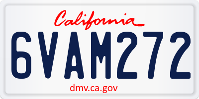 CA license plate 6VAM272