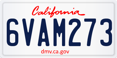 CA license plate 6VAM273