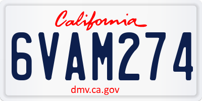 CA license plate 6VAM274