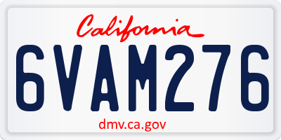 CA license plate 6VAM276