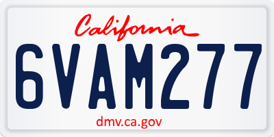 CA license plate 6VAM277