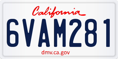 CA license plate 6VAM281