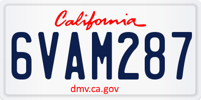 CA license plate 6VAM287