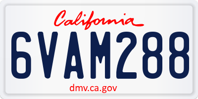 CA license plate 6VAM288