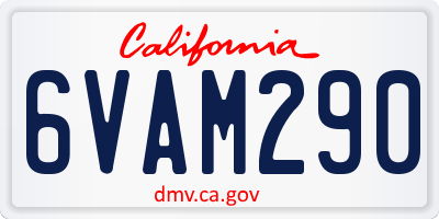 CA license plate 6VAM290