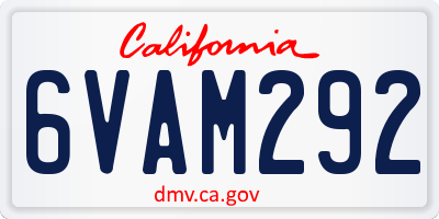 CA license plate 6VAM292