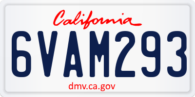 CA license plate 6VAM293
