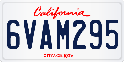 CA license plate 6VAM295