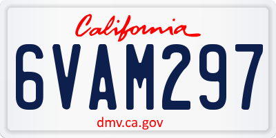CA license plate 6VAM297