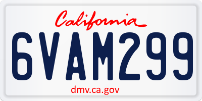 CA license plate 6VAM299