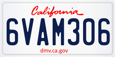 CA license plate 6VAM306