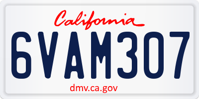 CA license plate 6VAM307