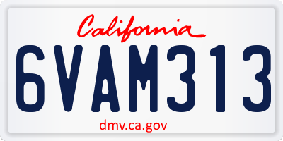 CA license plate 6VAM313