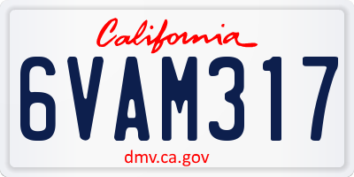 CA license plate 6VAM317