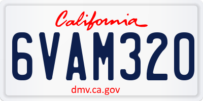 CA license plate 6VAM320