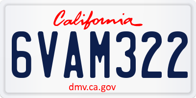 CA license plate 6VAM322
