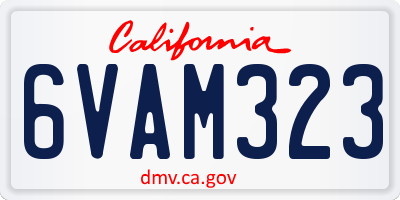 CA license plate 6VAM323