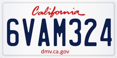CA license plate 6VAM324