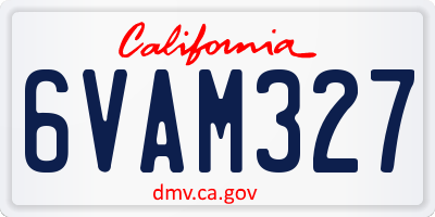 CA license plate 6VAM327