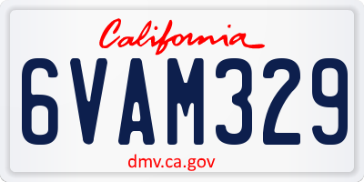 CA license plate 6VAM329