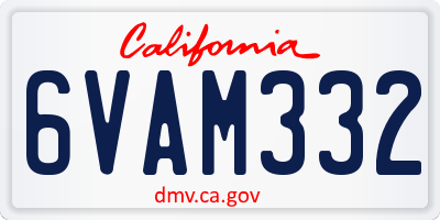 CA license plate 6VAM332