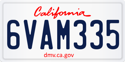 CA license plate 6VAM335