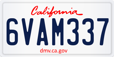 CA license plate 6VAM337