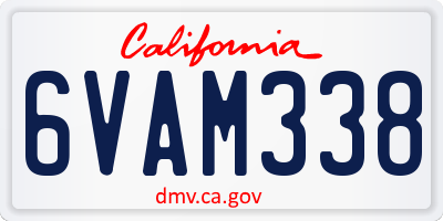 CA license plate 6VAM338