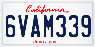 CA license plate 6VAM339