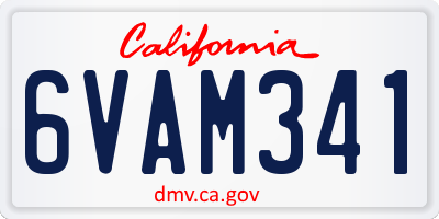 CA license plate 6VAM341