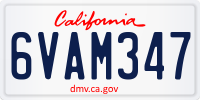 CA license plate 6VAM347