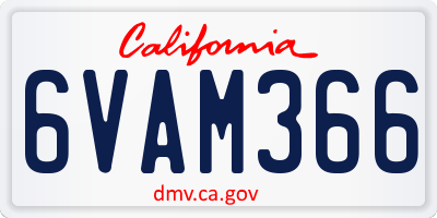 CA license plate 6VAM366