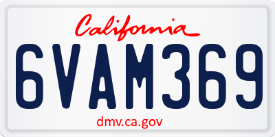CA license plate 6VAM369
