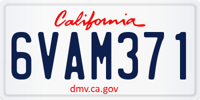 CA license plate 6VAM371