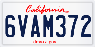 CA license plate 6VAM372