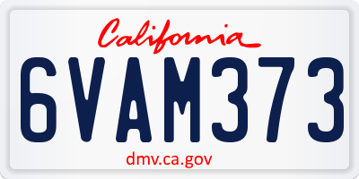 CA license plate 6VAM373