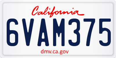 CA license plate 6VAM375